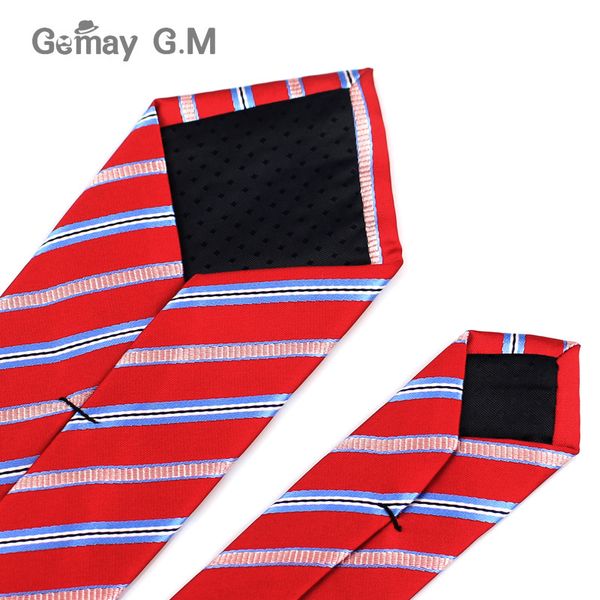 

fashion classic silk ties for men 7.5cm width striped mens neckties for wedding business formal wear suit jacquard woven tie, Black;blue