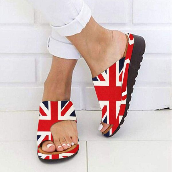 

summer flip flops women print slippers outdoor beach sandals women thick bottomed wedges slippers casual shoes, Black