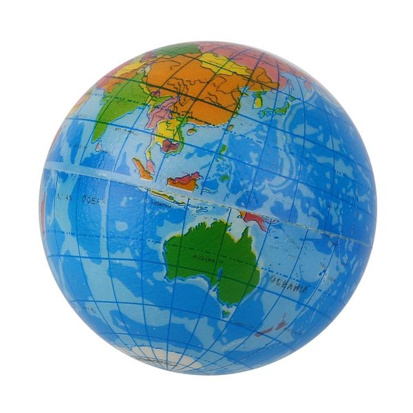 

world map foam earth globe stress relief bouncy ball atlas geography toy th092 new