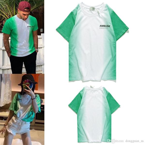 

shirt men women t-shirts tee gradient tie-dye summer spring cotton, White;black