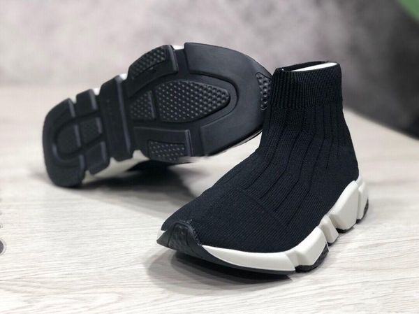 

2020 kids luxury sock paris shoes speed runner kids running shoes children babys summer casual athletic sport sneakers size 25-35, Black