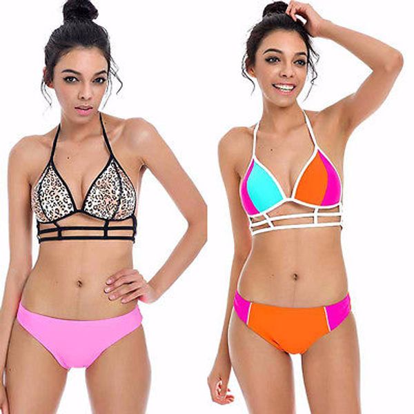 

women patchwork bikini swimwear push-up padded bandage swimsuit bathing suit