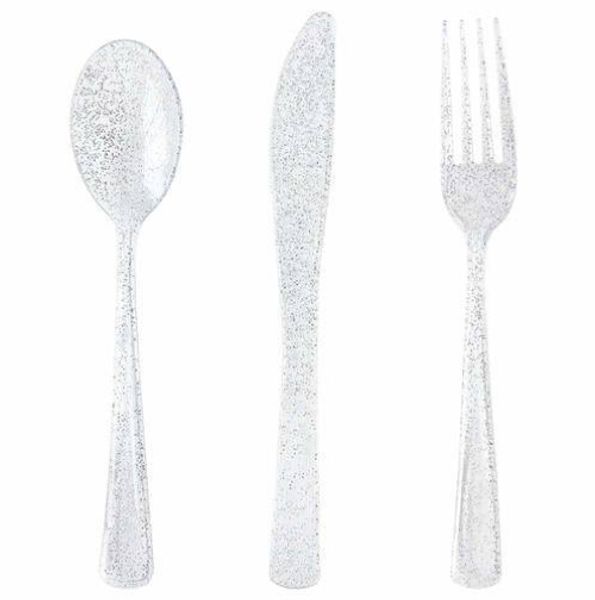 

wholesales 2019 300 pcs silverware disposable party plastic flatware set 100 plastic forks 100 knives 100