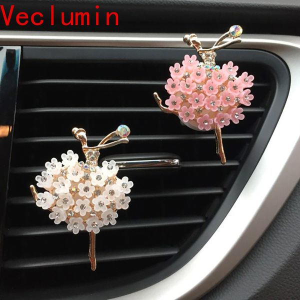 

car aroma diffuser fragrance for car flavoring air fresheners auto perfume smell vent clip ballet bling accessory girls