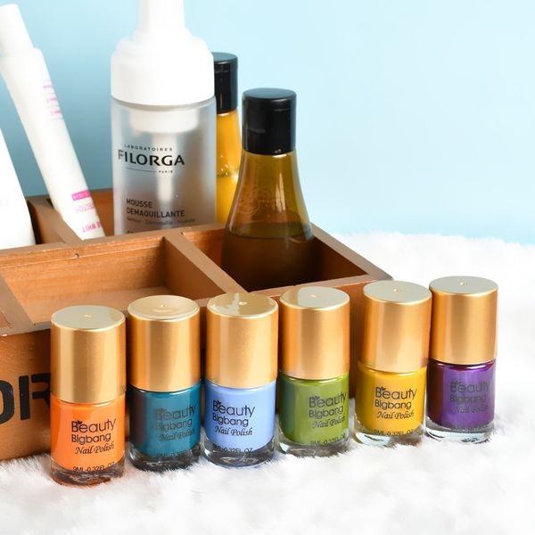 

1 bottle beautybigbang 6 colors nail polish varnish available nail stamping gel colorful arts plate stamping polish lacquer