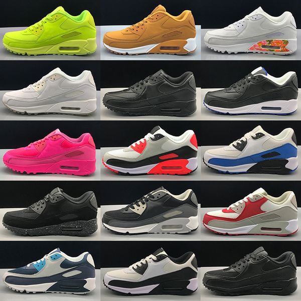 

Cla ic 90 ca ual hoe men women triple black white wheat ro e air90 leather 90 me h breathable air cu hion chau ure