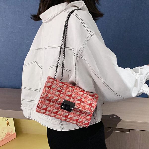 

2020 new women bags fashion woolen shell messenger bag women semicircle wide band zipper crossbody bag money phone shoulder