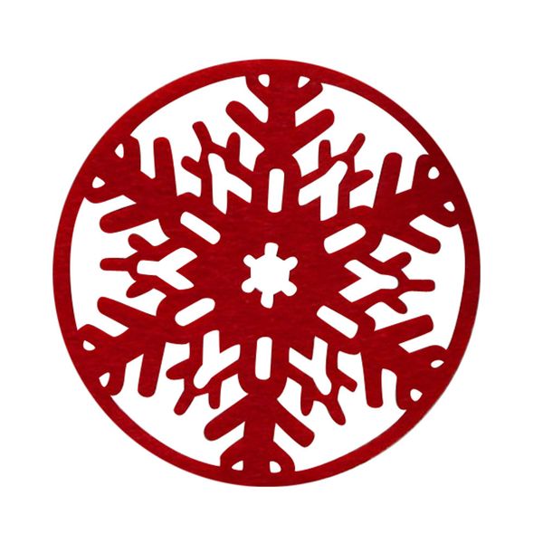 

2pc christmas coffee table water snowflake insulation pad doily