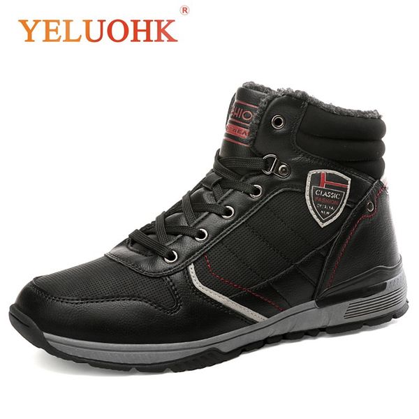 

39-45 winter boots men plush warm men boots 2019 new winter shoes, Black