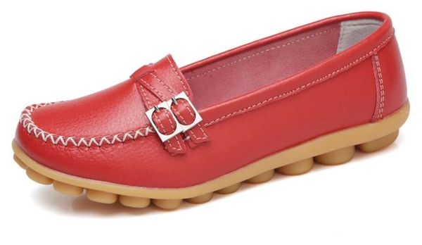 

women shoes non-slip comfortable leather flats women's casual shoes 1002, Black