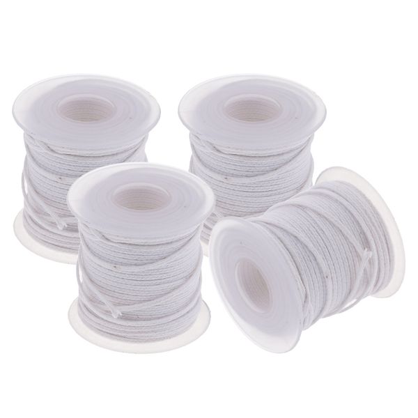 

4 spools of 30 meters cotton braid candle wick for candle making white