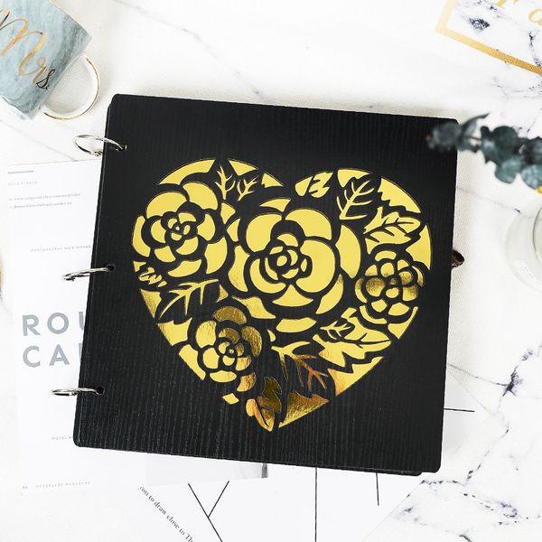 

40 pages wooden carving p scrap for wedding lose-leaf baby p guests home decor