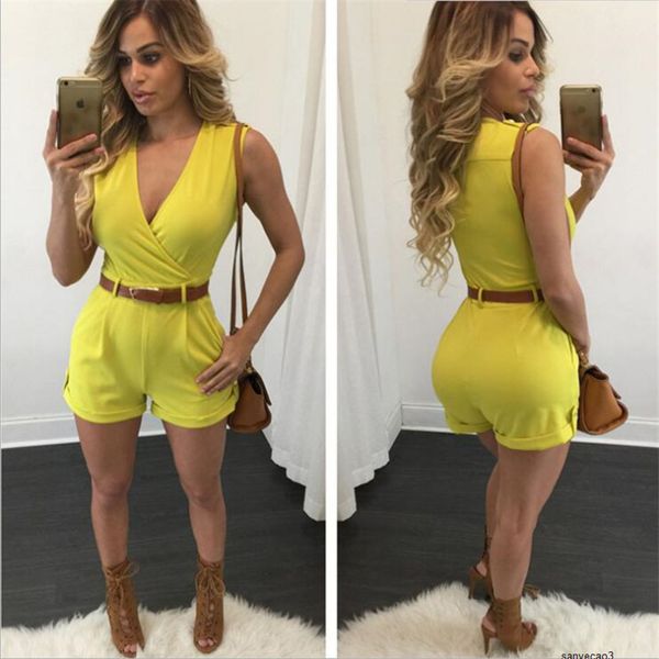 

womens designer tight v-neck long sleeve striped shorts jumpsuit ms43h, Black;white