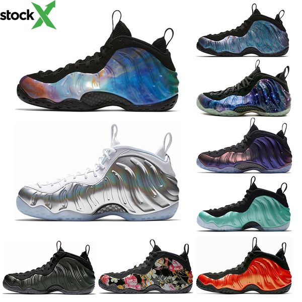 

2020 abalone floral penny hardaway men basketball shoes black metallic gold alternate galaxy habanero red fleece sports sneakers size 7-13