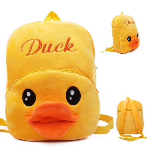 

children's school bag kindergarten cute duck backpack plush soft material bag leisure shoulder travel outdoor backpack a90