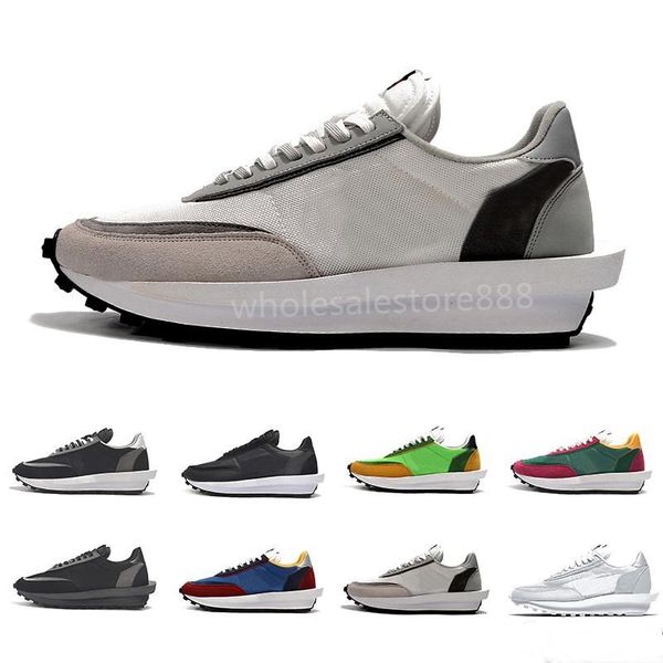 

hococal original box sacai ldv x waffle daybreak trainers mens running shoes green gusto pine green wolf grey for women men sports sneakers, Black;red
