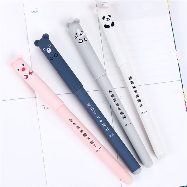 

40 pcs/lot panda pig hamster erasable gel pen cute stationery water gel ink pen signature school writing supplies