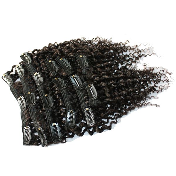 

jet black #1 color 1 22inches afro kinky curly clip in human hair extensions brazilian 100% remy hair 120g/set
