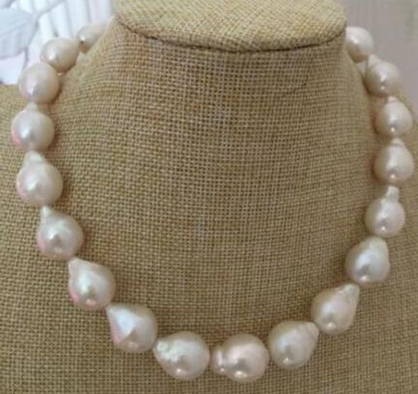 

>>>> noble elegant jewelry 14-15mm south sea baroque white pearl necklace, Silver