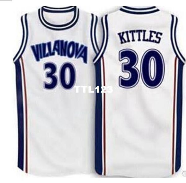 

vintage men #30 villanova wildcats kerry kittles college jersey size s-4xl or custom any name or number jersey, Black;red