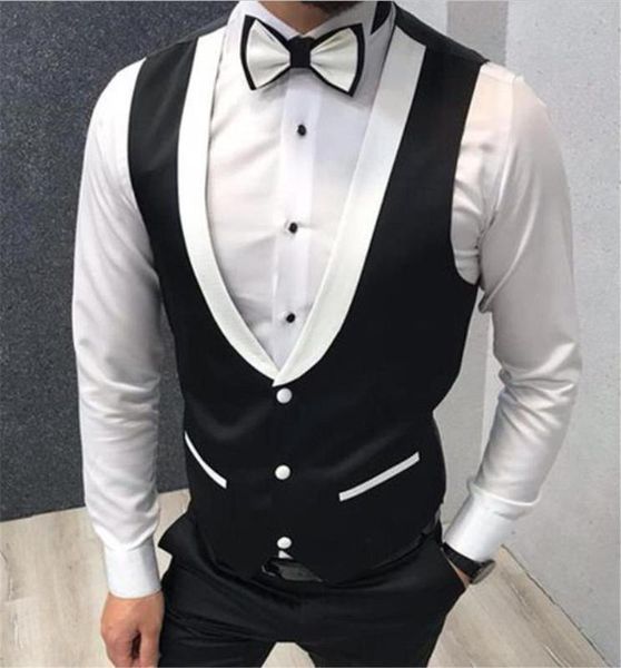 

black business suit vest latest groom vest wedding slim fit mens italian formal party dress groomsmen waistcoat ropa hombre, White;black