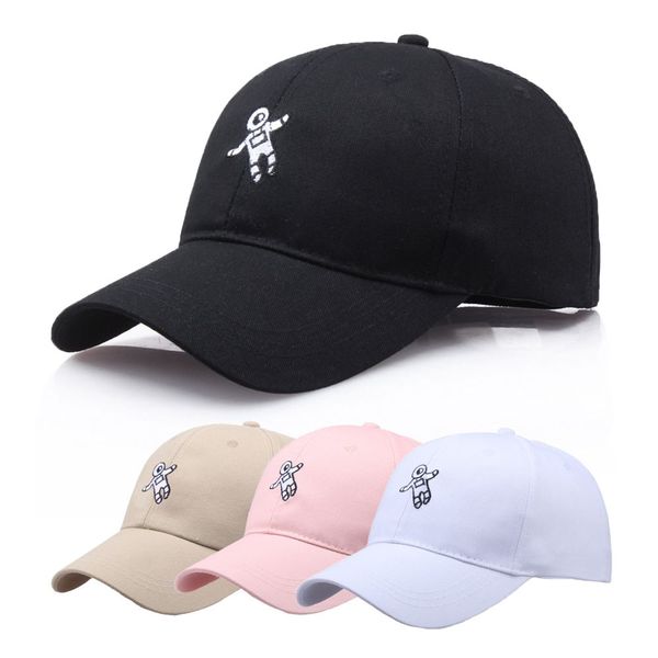 

100% cotton sun hats fashion adjustable astronauts embroidery caps spring summer women man baseball hat, Blue;gray