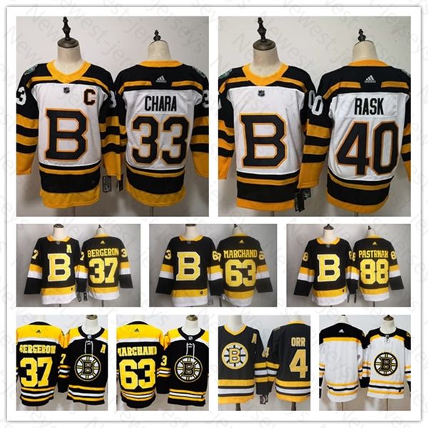 

мужской сезон бостон брюинз джерси 4 орр 33 здено чара 63 брэд маршан 37 патрис бержерон 88 давид пастрняк прошитой хоккей трикотажные издел, Black;red