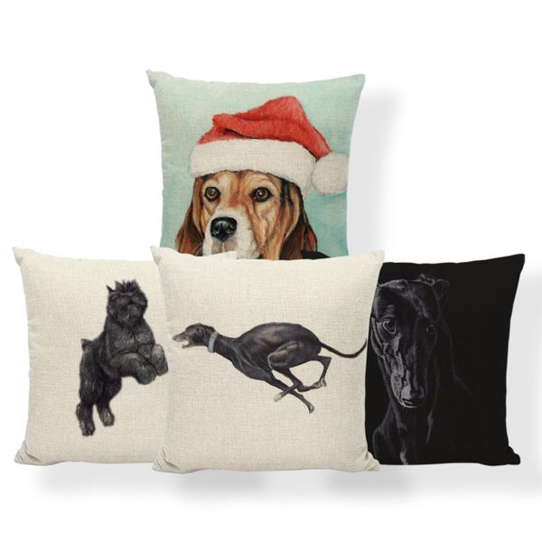 

собака борзая подушка чехол животных доберман подушки золотого ретривера украшения дома для дивана бросьте наволочки квадратного белья