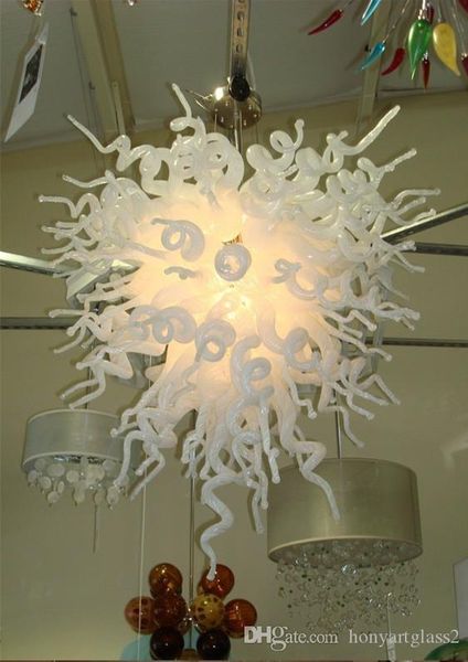 

100% mouth blown borosilicate new style custom-made home wedding decorations white color murano glass crystal chandelier lamp