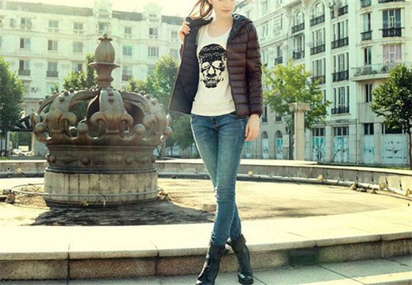 

padded jacket fashion thin hooded woman clothes ladis winter coats solid with zipper pocket women cotton, Black