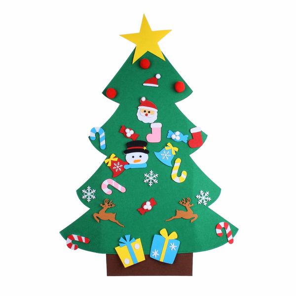 

1pc new year gifts kids toys christmas diy felt xmas tree artificial tree wall hanging ornaments christmas decoration