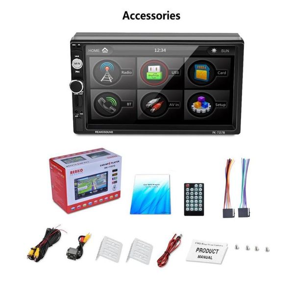 

reakosound full hd 1080p 7 inch ir remote control touch screen /fm/tf/usb car mp5 player with rear view camera