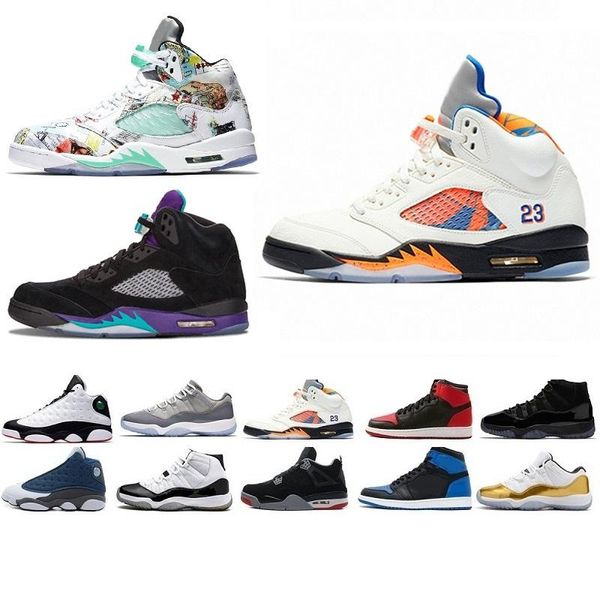 

sup bred 5 wings 5s psg black men basketball shoes laney oreo silver og white grape space jam mens sports sneakers us5.5-13