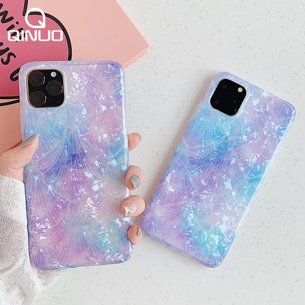 

glitter phone case for iphone 11 pro xs max 2019 x xr bling conch shell pattern glossy tpu cover cases for iphone 7 8 6 6s plus