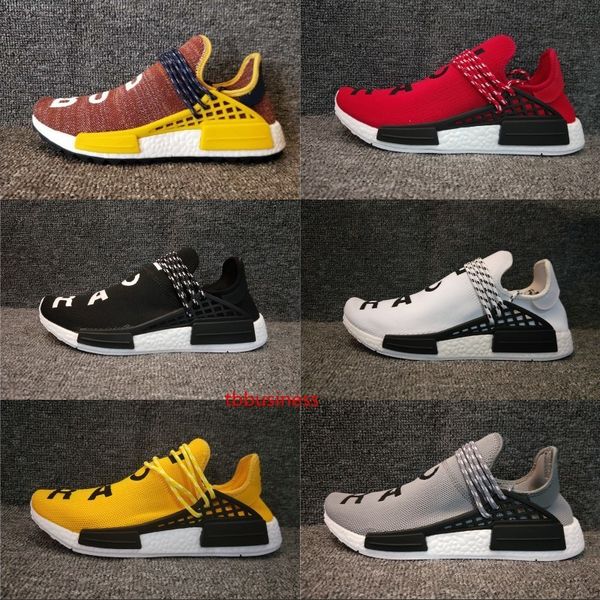 

human race pharrell williams hu trail nerd men womens running shoes white noble ink core black red sports boots designer sneaker 36-45