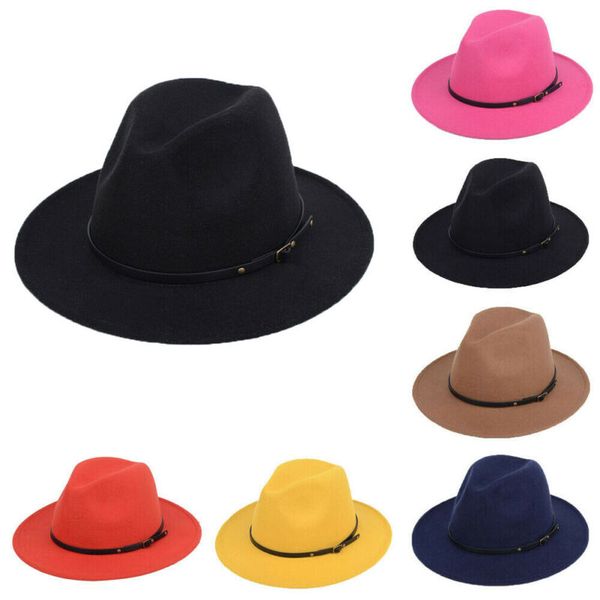 

унисекс войлок пряжка ремня фетровые шляпы с широкими полями outback hat панама ковбойская шляпа горячая