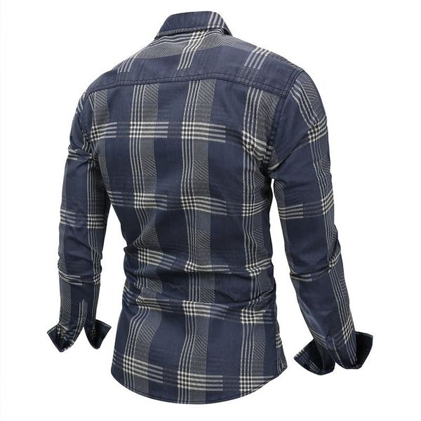 

designer spring casual shirts long sleeve plus size lapel neck shirts mens jean color casual shirt plaid printed mens, White;black