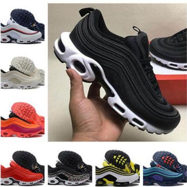 

original mens 97 plus tn shoes chaussures homme tn plus women sport trainers zapatiallas hombre tns cushion run shoe eur36-46