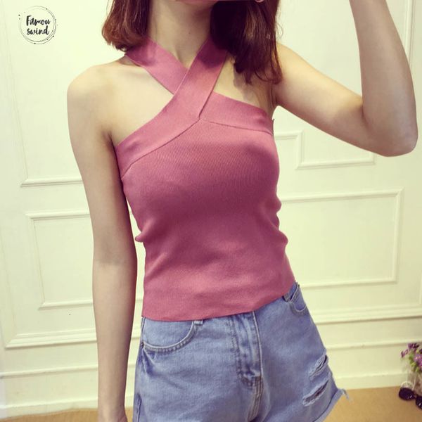

женщины лето top v neck тонкий bodycon tank tops девушка твердая t рубашка camis тройники рукавов для девочек, White