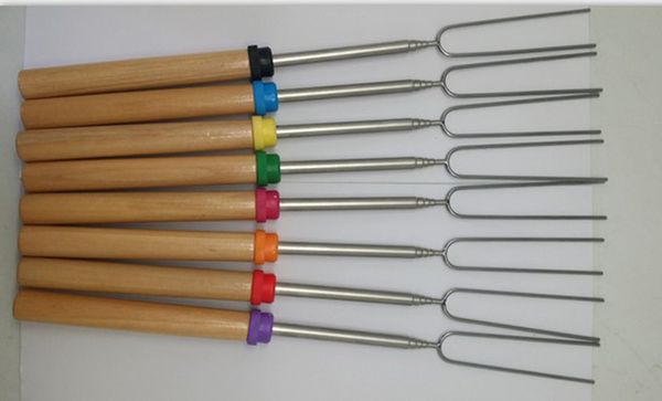 2019 Roasting Sticks Extendable Forks Bbq Fork 32 Inch Telescoping