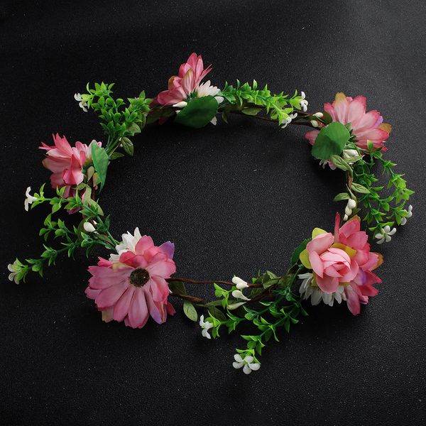 

2018 new arrival wedding hair accessories women flower crown girl headwear bohemia fashion flower hairband floral wreath 3 color