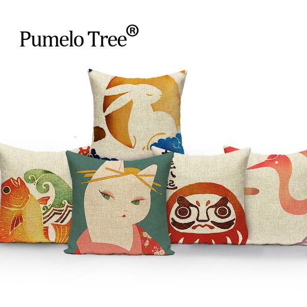 

cartoon cat print pillow cover outdoor cushions throw pillows linen japanese cover decorative custom cover cushion