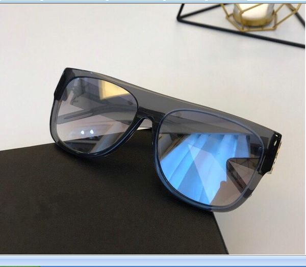 

2020 new sunglasses men women black width frame light purple square glasses luxury sunglasses with box and dastbag, White;black