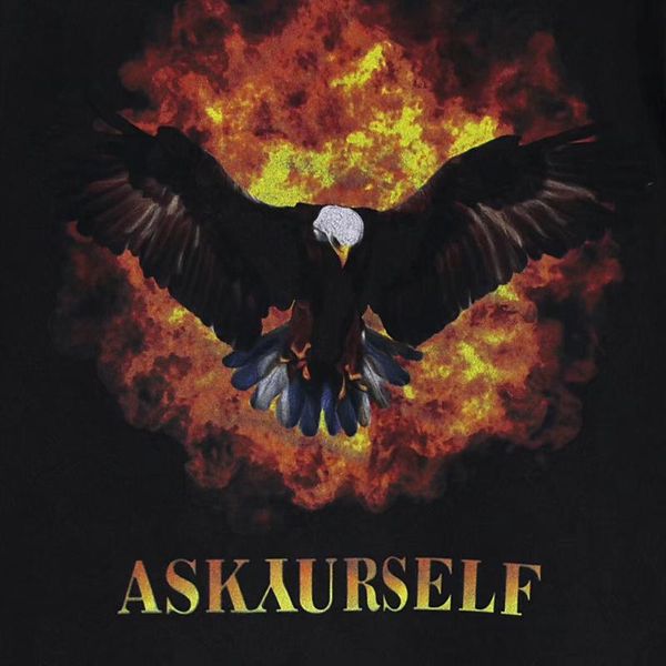 

flame falcon printed tee fashion street short sleeves casual t-shirt solid color breathable men women crew neck hfhltx121 3518, White;black