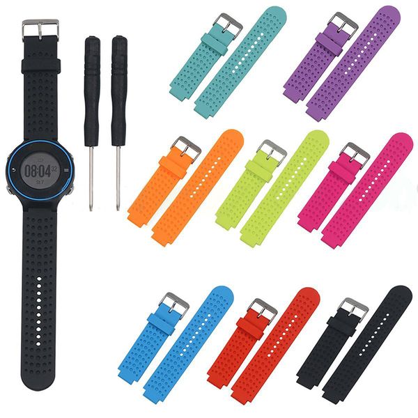 

replacement wrist band strap for garmin forerunner 220/230/235/620/630 watch outdoor sport, Black;red