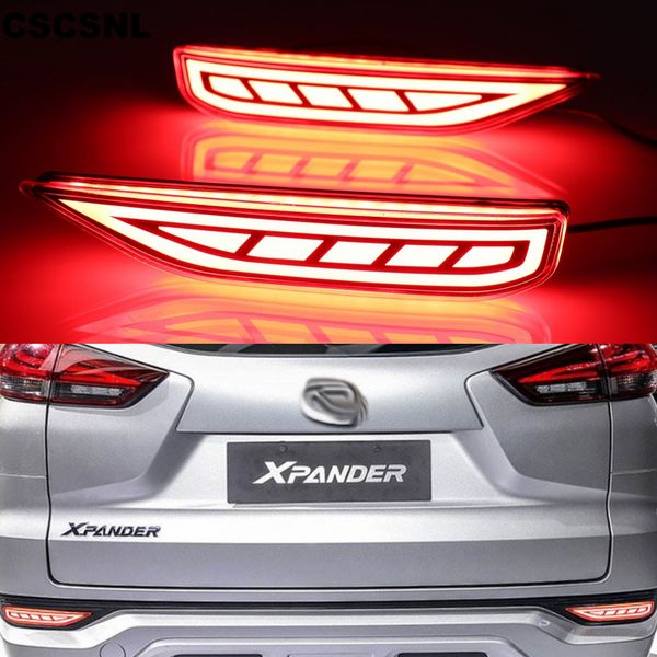 

cscsnl 2pcs car led rear fog lamp brake light reflector bumper light auto decoration lamp for mitsubishi xpander 2017 2018 2019