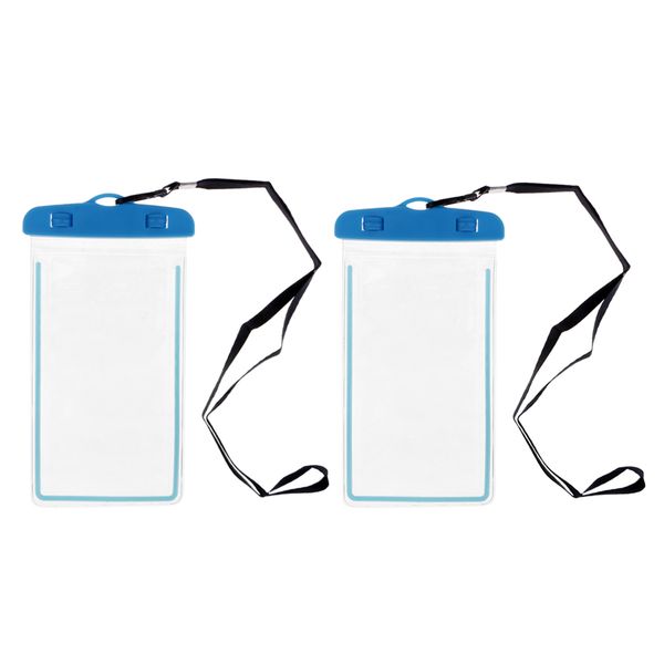

2 underwater waterproof cell phone pouch dry bag case cover touchscreen blue