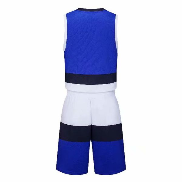 

men blank double-sided basketball team uniforms kits sports clothes tracksuits personality customized basketball sets with shorts 25-23, Blue;black