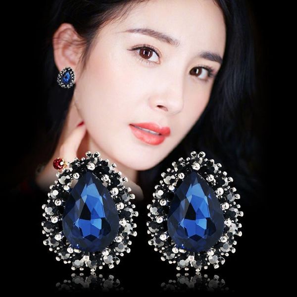 

корейский стиль s925 серебряная игла наплыв людей ретро серьги стержня женщин темперамент sexy water drop-style серьги простые серьги полног, Golden