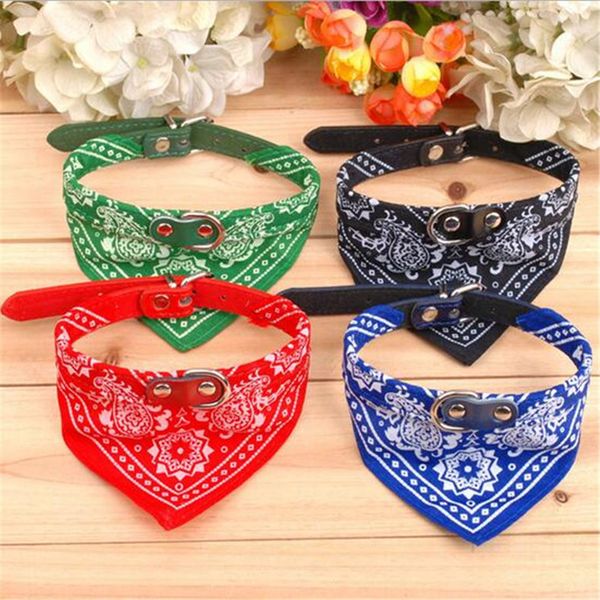 

pet dog collar printed fashion pet supplies scarf dogs cat collar leather personality pet collar four colors